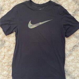 Nike dri-fit Black Short Sleeve Tee with Camo Swoosh